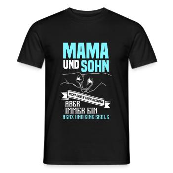 Mom and son, always a heart and a soul - Men's T-Shirt - black - Front - AI Model Male 178 light (178cm)
