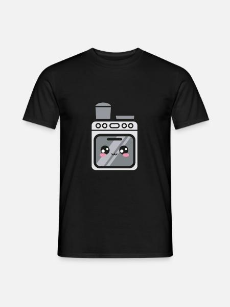Stove oven Kawaii - Men's T-Shirt - black
