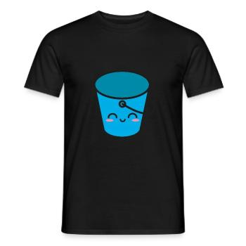 Mignon seau ménage - T-shirt homme - noir - Devant - AI Model Male 178 light (178cm)
