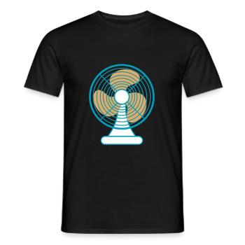 Ventilateur Croquis été - T-shirt homme - noir - Devant - AI Model Male 178 light (178cm)