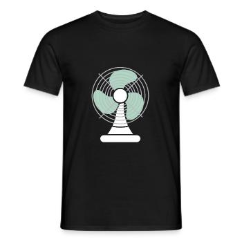 Chaud ventilateur dessin d’été - T-shirt homme - noir - Devant - AI Model Male 178 light (178cm)