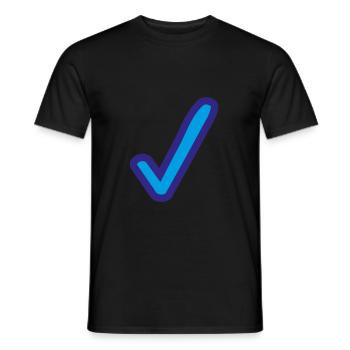 Blau Häkchen Icon - Männer T-Shirt - Schwarz - Vorne - AI Model Male 178 light (178cm)