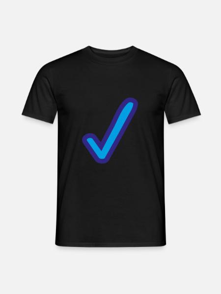 Blue check mark icon - Men's T-Shirt - black