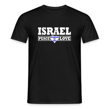 Israel - T-shirt homme - noir - Devant - AI Model Male 178 light (178cm)