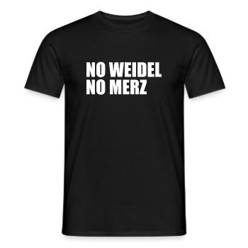 No weidel no merz - Männer T-Shirt - Schwarz - Vorne - AI Model Male 178 light (178cm)