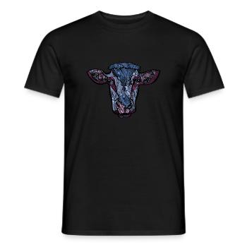 Cow - Men's T-Shirt - black - Front - AI Model Male 178 light (178cm)