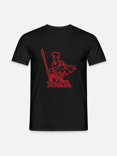 Sparta Helm Troja - Männer T-Shirt - Schwarz