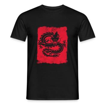 Dragon china - Men's T-Shirt - black - Front - AI Model Male 178 light (178cm)