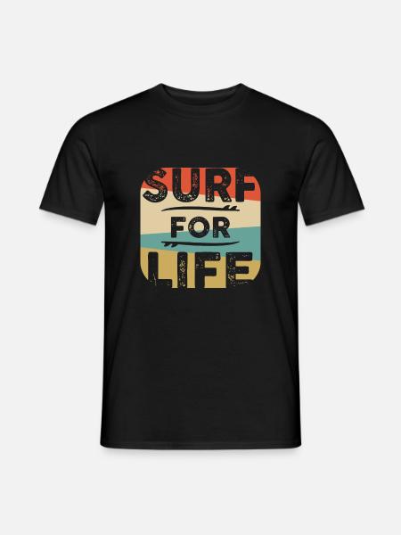 Surfing surfer surfboard surf for life - Men's T-Shirt - black