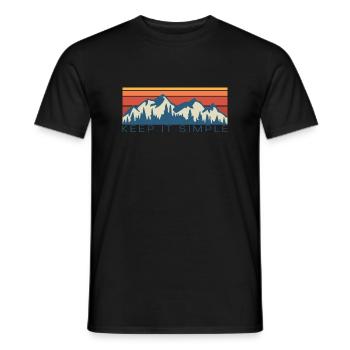 Vintage Retro Berge - Männer T-Shirt - Schwarz - Vorne - AI Model Male 178 light (178cm)
