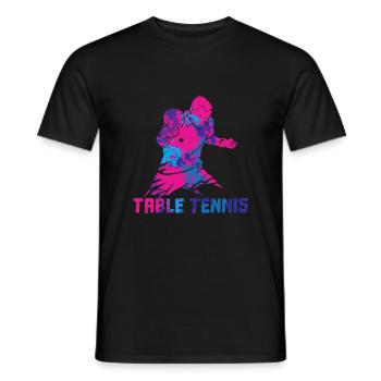 Ping pong table tennis - Men's T-Shirt - black - Front - AI Model Male 178 light (178cm)