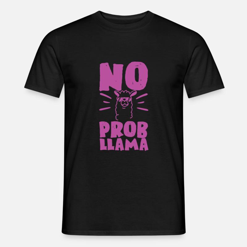 Llama Alpaka No Probllama - Männer T-Shirt - Schwarz