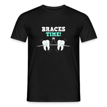 Zahnspange Mund Zähne Kieferorthopäde - Männer T-Shirt - Schwarz - Vorne - AI Model Male 178 light (178cm)