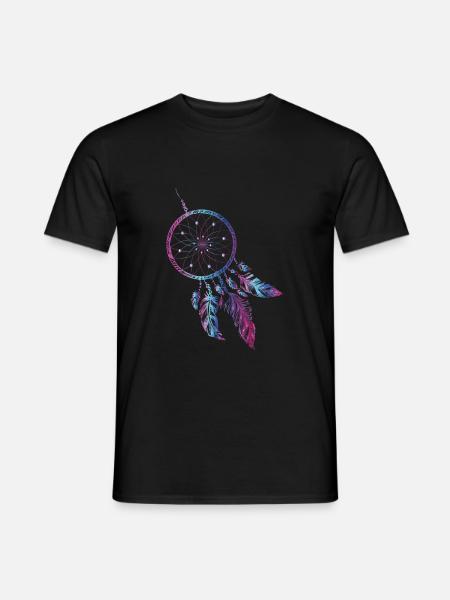 Traumfänger Indianer Dream Traum Feder - Männer T-Shirt - Schwarz