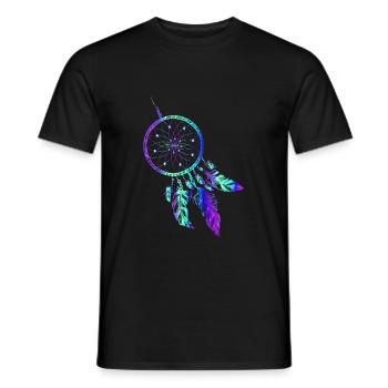 Dream catcher Indians Dream dream feather - Men's T-Shirt - black - Front - AI Model Male 178 light (178cm)