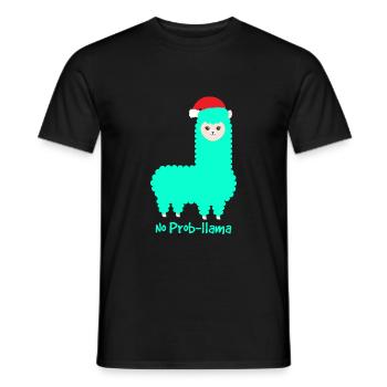 Weihnachten Llama Alpaka No Probllama - Männer T-Shirt - Schwarz - Vorne - AI Model Male 178 light (178cm)