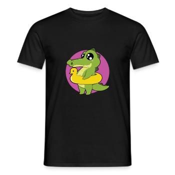 Krokodil Echse Alligator Kroko Reptil - Männer T-Shirt - Schwarz - Vorne - AI Model Male 178 light (178cm)