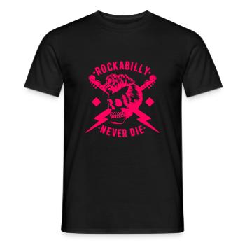 Rockabilly rock n roll music - Men's T-Shirt - black - Front - AI Model Male 178 light (178cm)