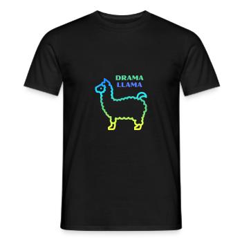 Lama lama dramatique - T-shirt homme - noir - Devant - AI Model Male 178 light (178cm)