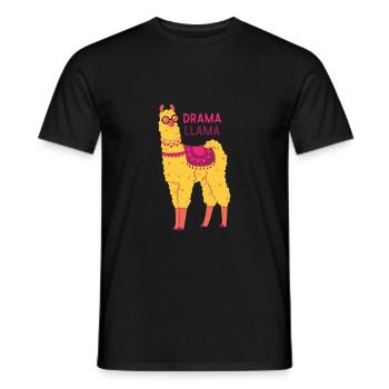 Lama lama dramatique - T-shirt homme - noir - Devant - AI Model Male 178 light (178cm)