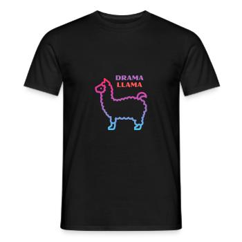 Lama lama dramatique - T-shirt homme - noir - Devant - AI Model Male 178 light (178cm)