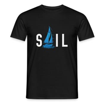 Sailing sailor sailboat - Men's T-Shirt - black - Front - AI Model Male 178 light (178cm)