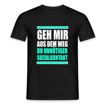 Geh mir aus dem Weg du unnötiger Sozialkontakt - Männer T-Shirt - Schwarz - Vorne - AI Model Male 178 light (178cm)