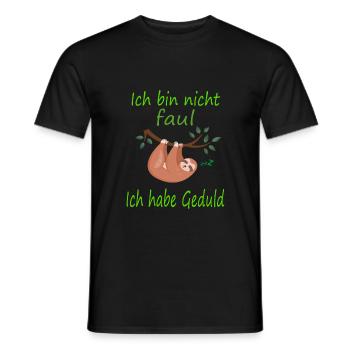 Faultier Nicht faul Geduld - Männer T-Shirt - Schwarz - Vorne - AI Model Male 178 light (178cm)