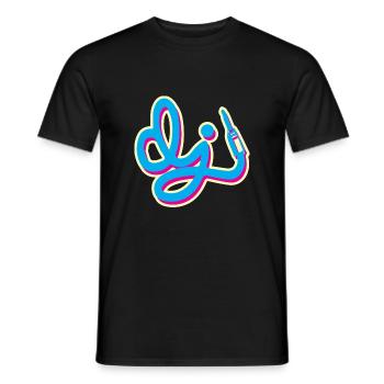 DJ Music Disk Jockey - Men's T-Shirt - black - Front - AI Model Male 178 light (178cm)