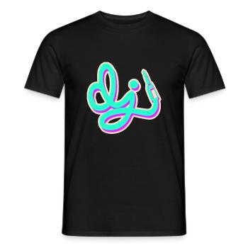 DJ Music Disk Jockey - Men's T-Shirt - black - Front - AI Model Male 178 light (178cm)