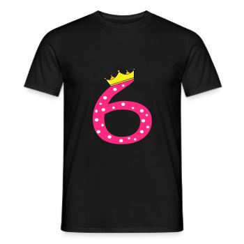 Anniversaire enfant 6e anniversaire - T-shirt homme - noir - Devant - AI Model Male 178 light (178cm)