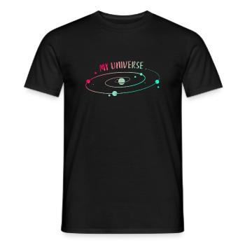Universe Planet Rocket Stars - Men's T-Shirt - black - Front - AI Model Male 178 light (178cm)