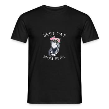 Muttertag Katzen Mutter Mom Mama Cat Mom - Männer T-Shirt - Schwarz - Vorne - AI Model Male 178 light (178cm)