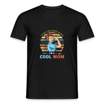Mothers day mom mom mom cool mom - Men's T-Shirt - black - Front - AI Model Male 178 light (178cm)