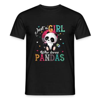 Panda Cool Just a girl Nur ein Mädchen liebt Panda - Männer T-Shirt - Schwarz - Vorne - AI Model Male 178 light (178cm)