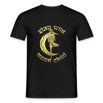 Wild Moonchild Live by the sun Love by the moon - Männer T-Shirt - Schwarz - Vorne - AI Model Male 178 light (178cm)