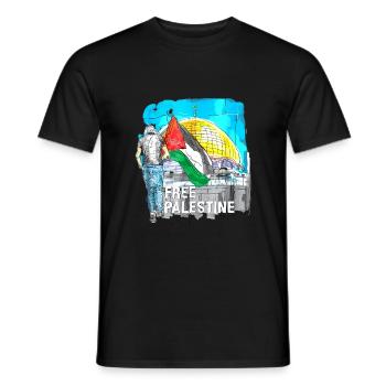 Palestina Libera Libertà Libera Gaza - T-shirt uomo - nero - Fronte - AI Model Male 178 light (178cm)