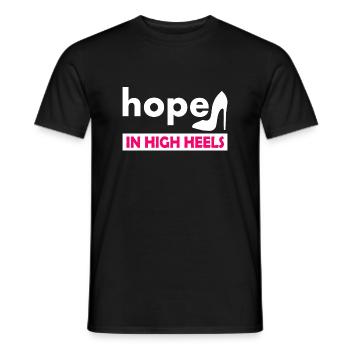 hope in high heels - Men's T-Shirt - black - Front - AI Model Male 178 light (178cm)