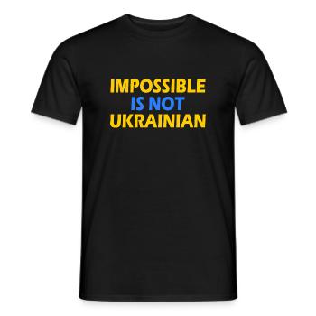 impossible is not ukrainian - ukraine - T-shirt homme - noir - Devant - AI Model Male 178 light (178cm)