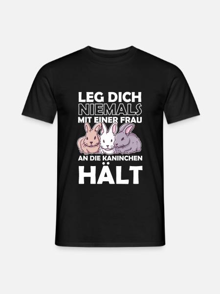 Lustiger Kaninchen Spruch Geschenk für die Hasen - Männer T-Shirt - Schwarz