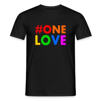One love - Männer T-Shirt - Schwarz - Vorne - AI Model Male 178 light (178cm)