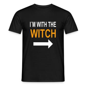 I'm With The Witch Halloween Kostüm - Männer T-Shirt - Schwarz - Vorne - AI Model Male 178 light (178cm)