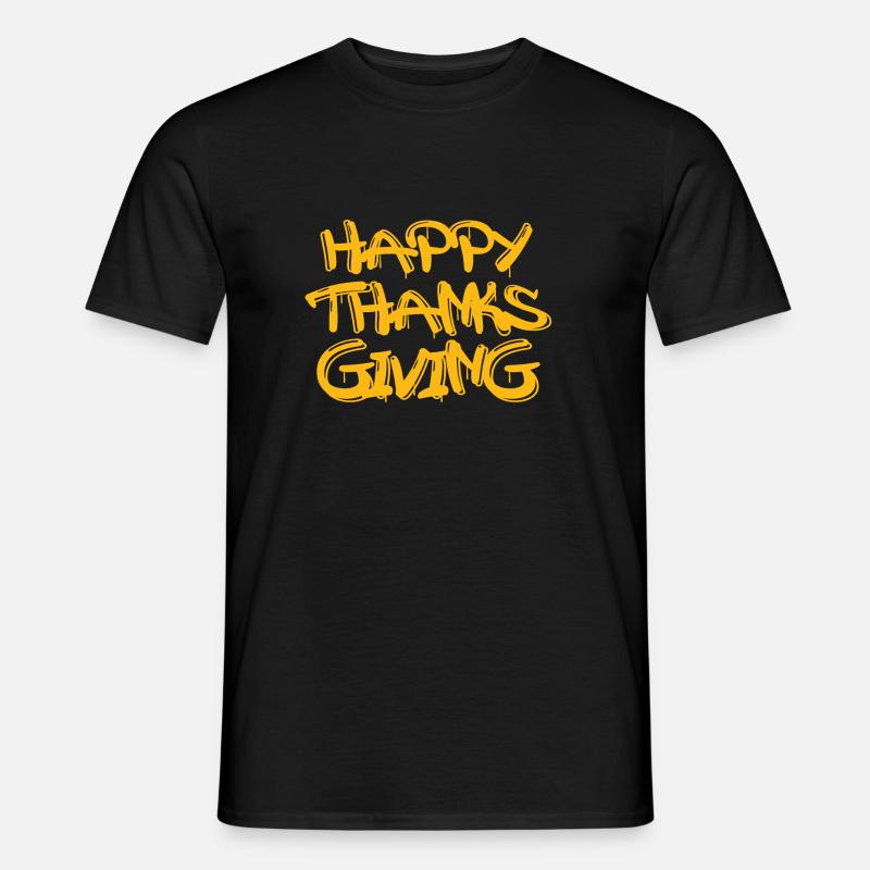 Glücklicher Dank - Männer T-Shirt - Schwarz