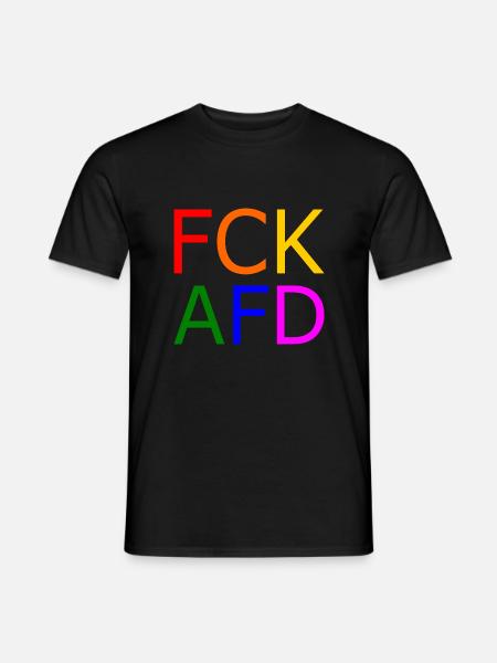 Fck afd - Männer T-Shirt - Schwarz