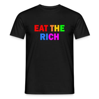 Eat the rich - Men's T-Shirt - black - Front - AI Model Male 178 light (178cm)