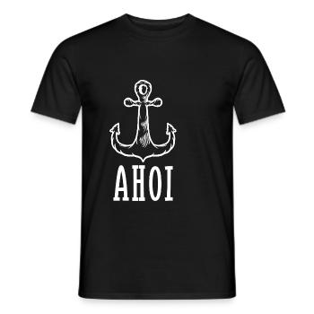Ahoi Anker Maritim Meer Seefahrt See Spruch - Männer T-Shirt - Schwarz - Vorne - AI Model Male 178 light (178cm)