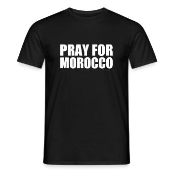 Pray for morocco maroc - T-shirt homme - noir - Devant - AI Model Male 178 light (178cm)
