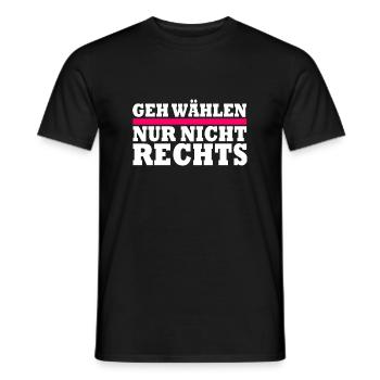 GEH WÄHLEN - Männer T-Shirt - Schwarz - Vorne - AI Model Male 178 light (178cm)