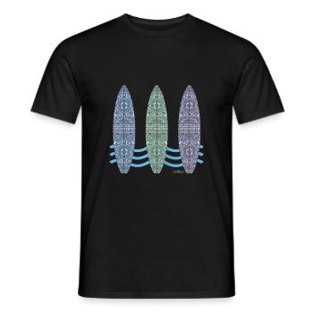 Planches de surf n ° 02 (conçues par HeiArts) - T-shirt homme - noir - Devant - AI Model Male 178 light (178cm)