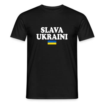 Slava ukraini - Männer T-Shirt - Schwarz - Vorne - AI Model Male 178 light (178cm)